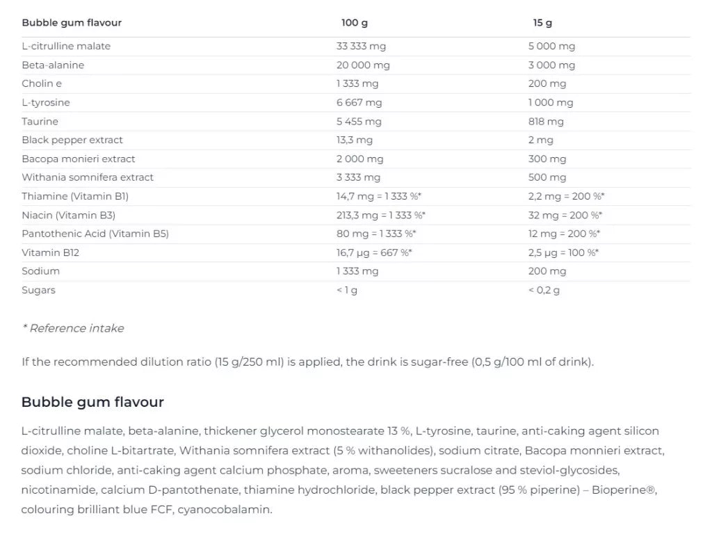 Nutrend Pump Preworkout (225 g, Bubblegum)