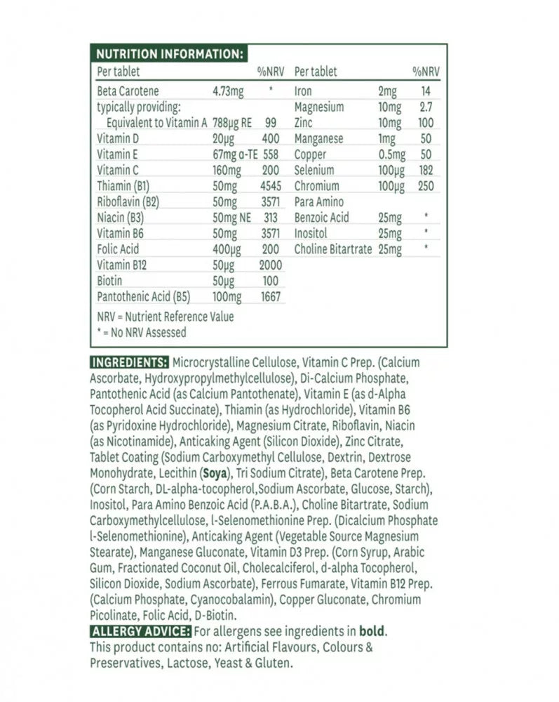 Natures Aid Quantum Multi-Vitamins & Minerals (30 Tablets)