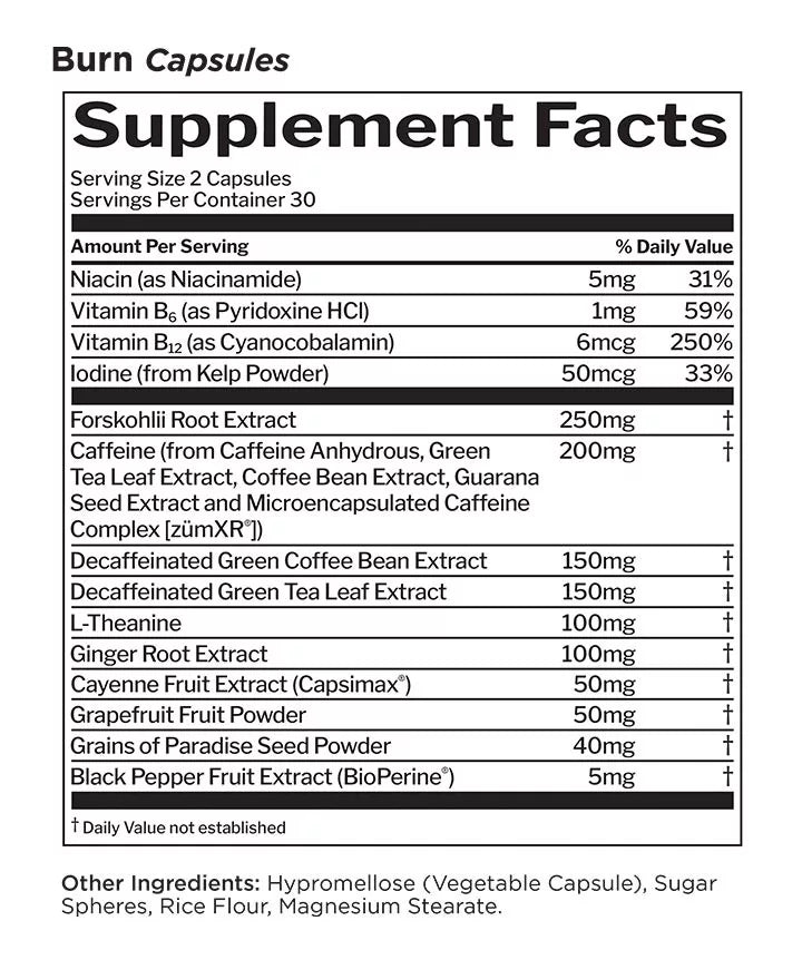 Rule1 Burn (60 Capsules, Unflavored)