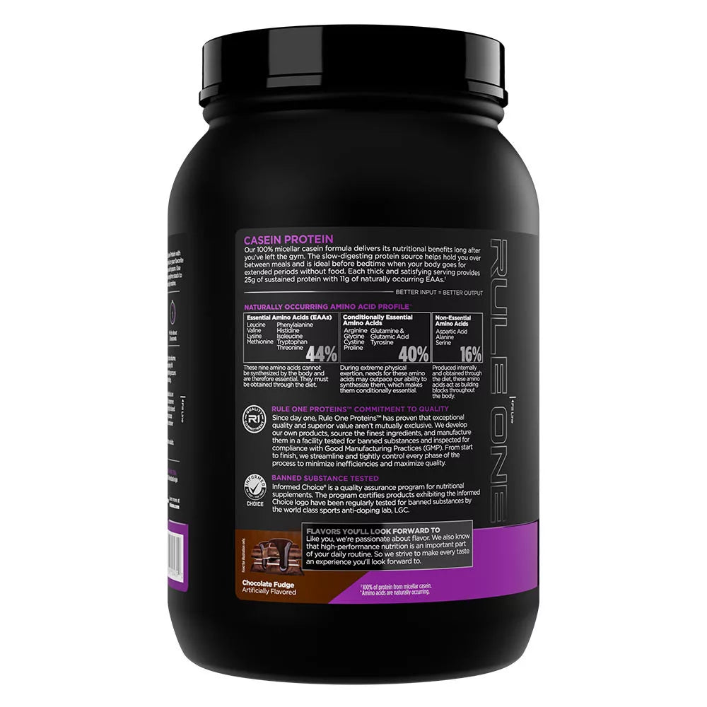 Rule1 Casein (952 g, Chocolate Fudge)