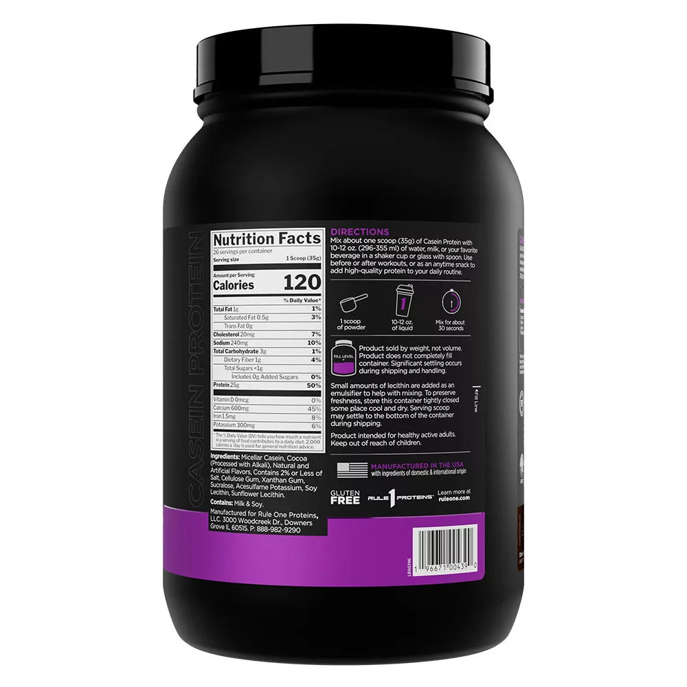 Rule1 Casein (952 g, Chocolate Fudge)