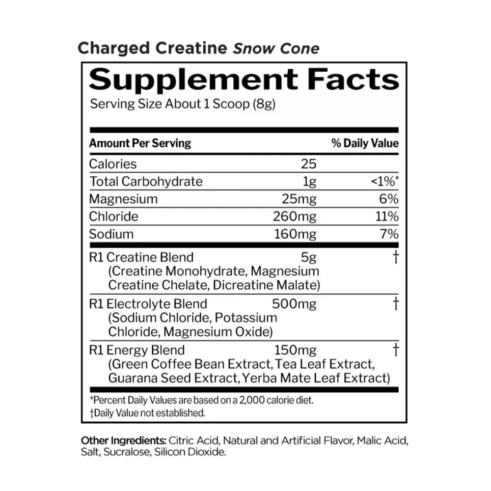 Rule1 Charged Creatine Sample (8 g, Snow Cone)