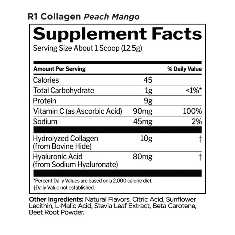 Rule1 Collagen Peptides (250 g, Peach Mango)