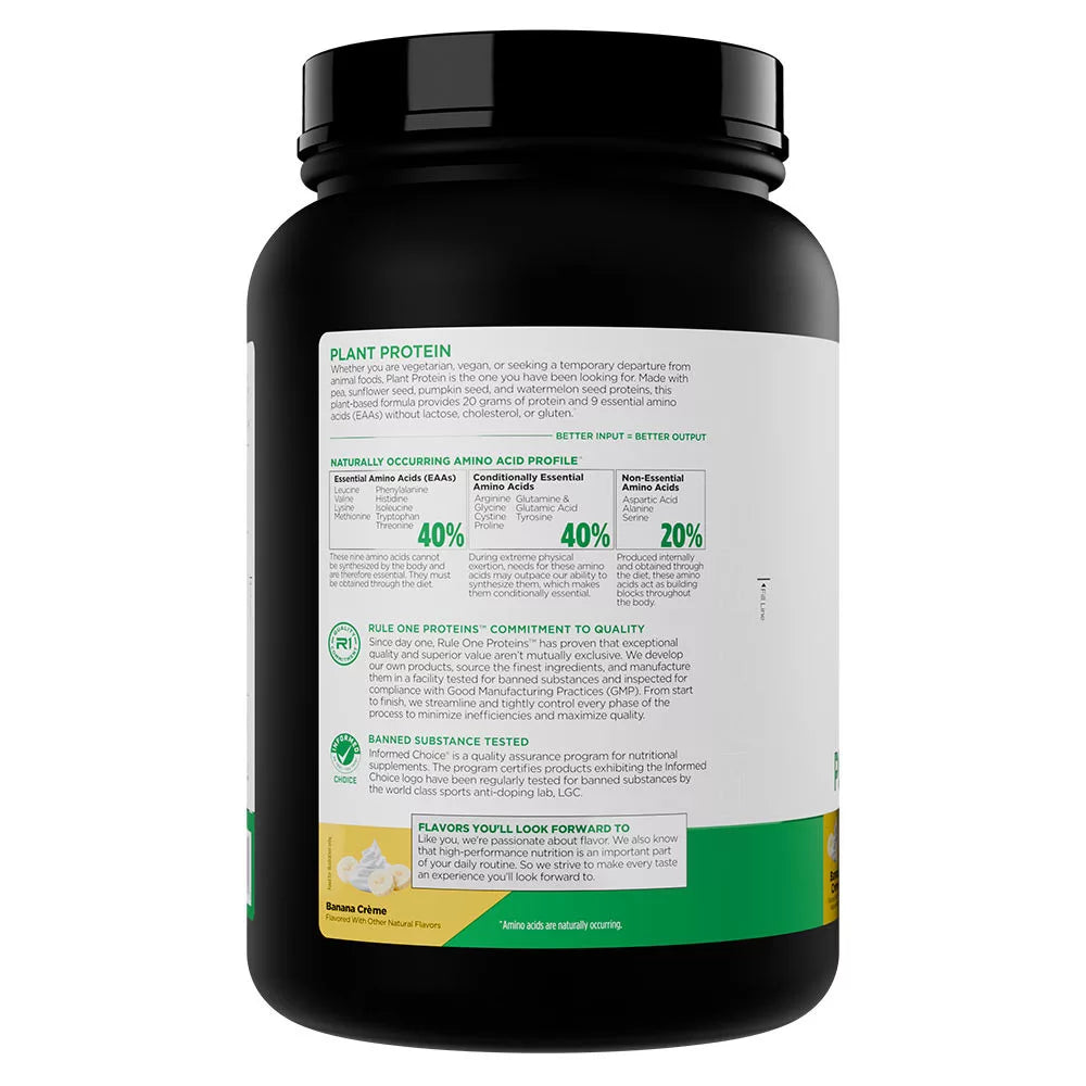 Rule1 Plant Protein (620 g, Banana Cream)