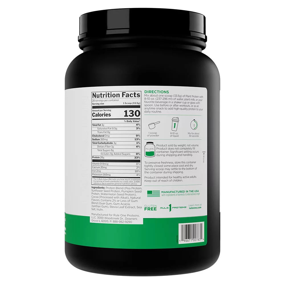 Rule1 Plant Protein (670 g, Dark Chocolate)