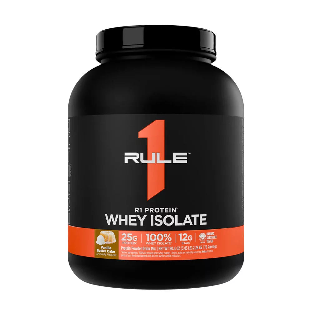 Rule1 R1 Protein Whey Isolate (2280 g, Vanilla Butter Cake)