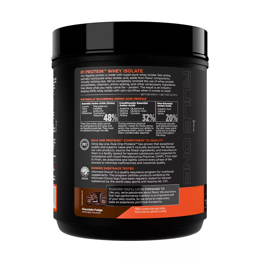 Rule1 R1 Protein Whey Isolate (448g, Chocolate Fudge)