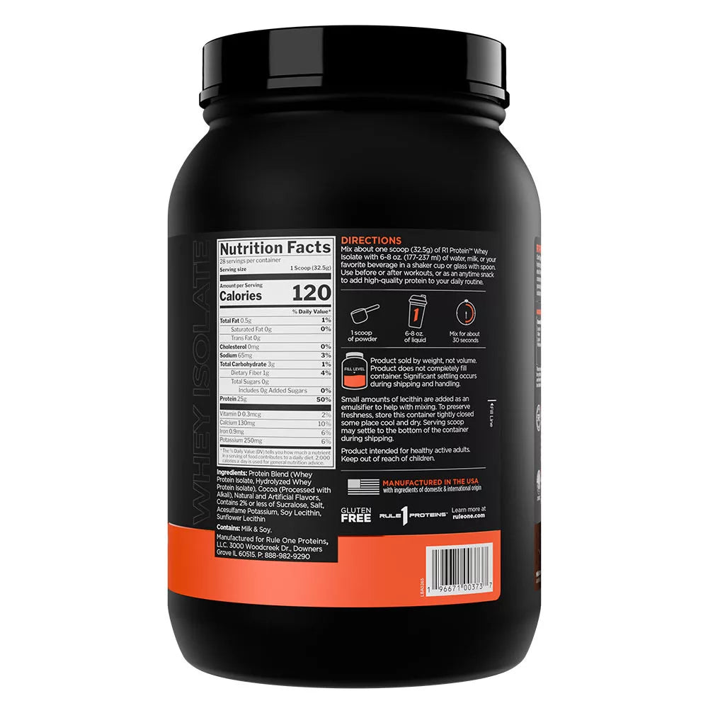 Rule1 R1 Protein Whey Isolate (910 g, Milk Chocolate)