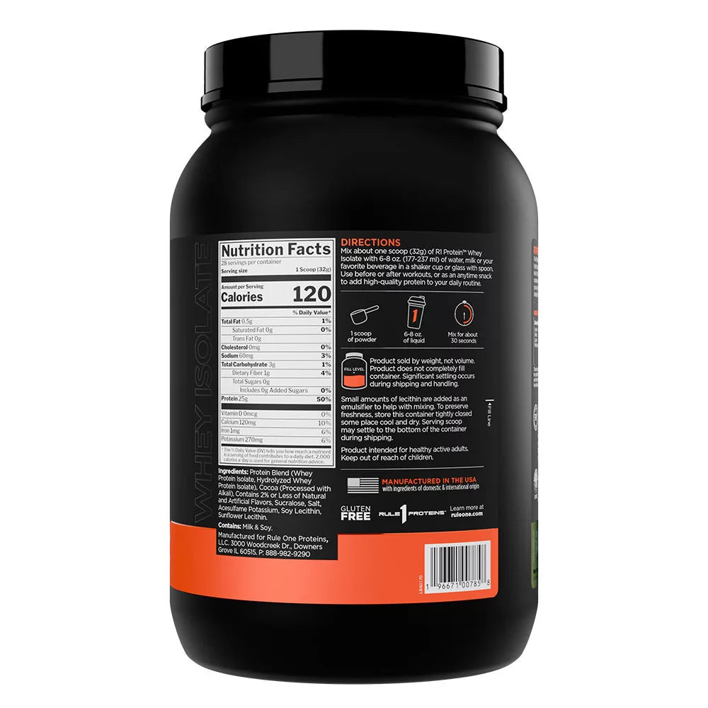 Rule1 R1 Protein Whey Isolate (896 g, Mint Chocolate Chip)