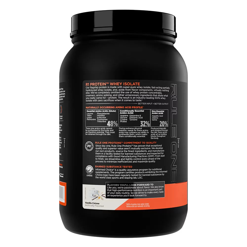 Rule1 R1 Protein Whey Isolate (900 g, Vanilla Creme)