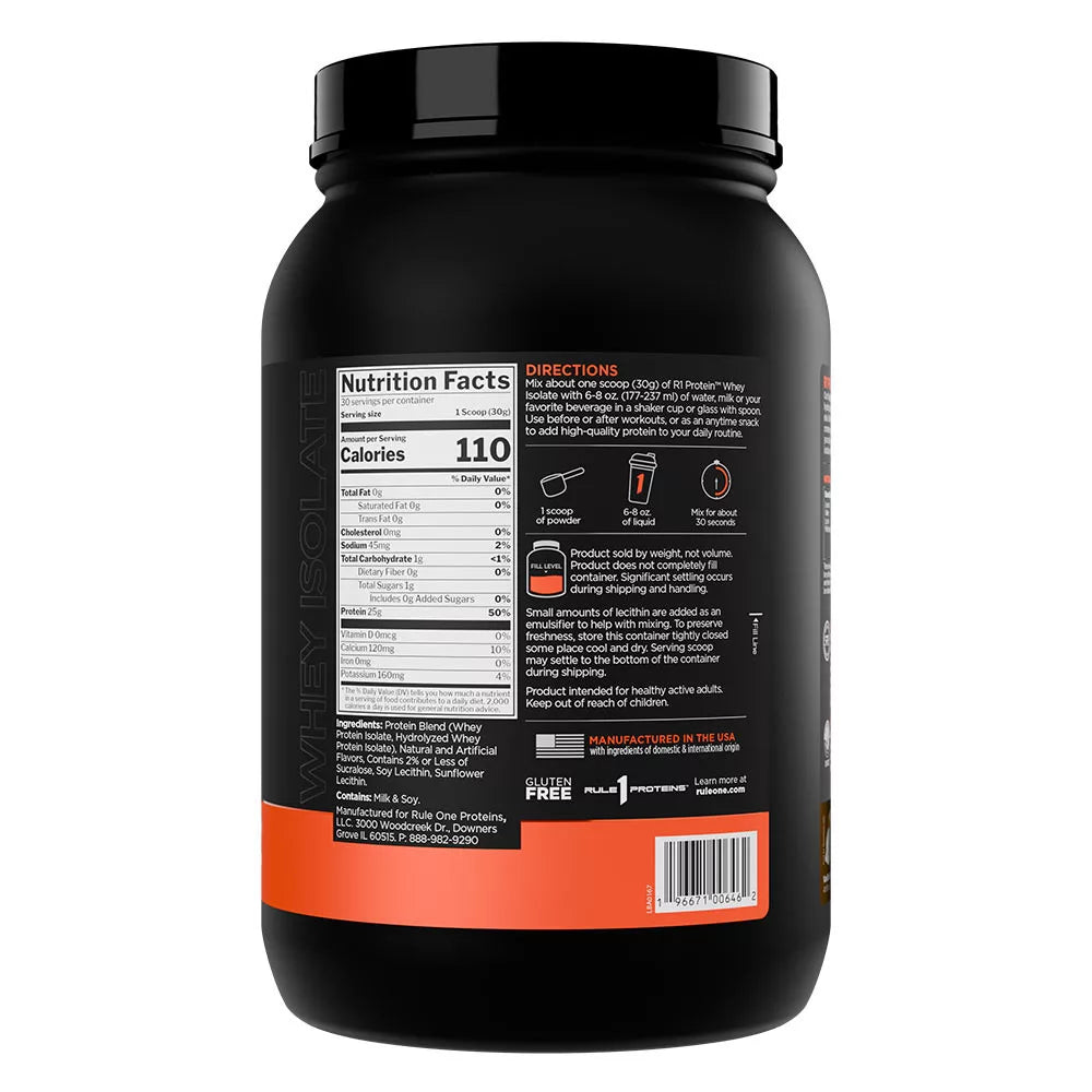 Rule1 R1 Protein Whey Isolate (900 g, Vanilla Butter Cake)