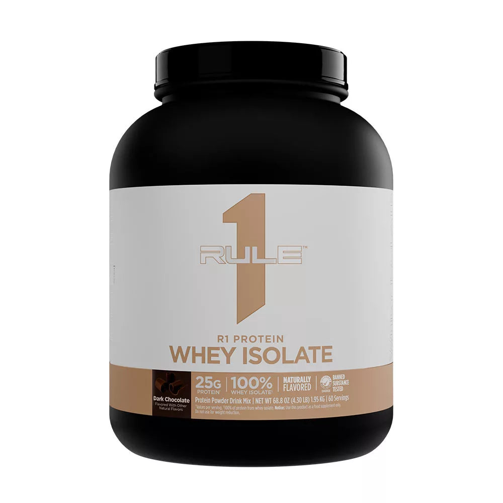 Rule1 Naturally Flavored R1 Protein Whey Isolate (1950 g, Dark Chocolate)