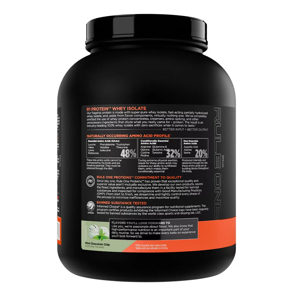 Rule1 R1 Protein Whey Isolate (2270 g, Mint Chocolate Chip)