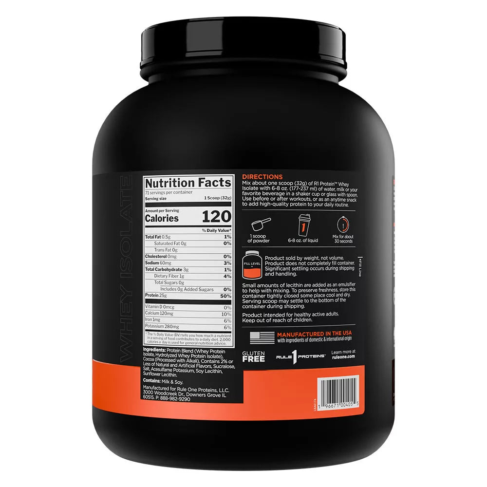 Rule1 R1 Protein Whey Isolate (2270 g, Chocolate Fudge)