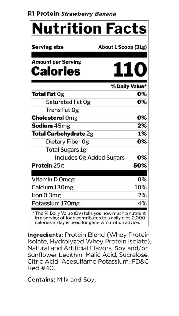 Rule1 R1 Protein Whey Isolate (2260 g, Strawberry Banana)