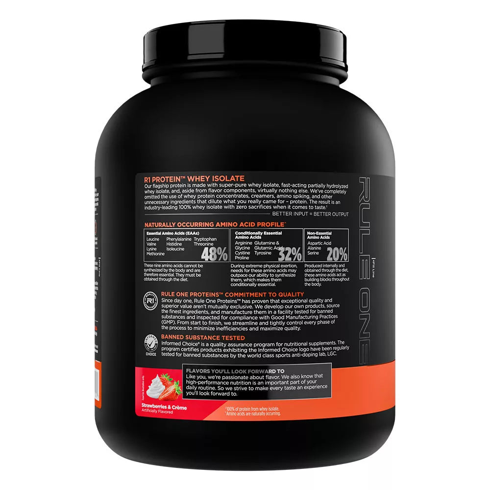 Rule1 R1 Protein Whey Isolate (2280 g, Strawberries and Cream)