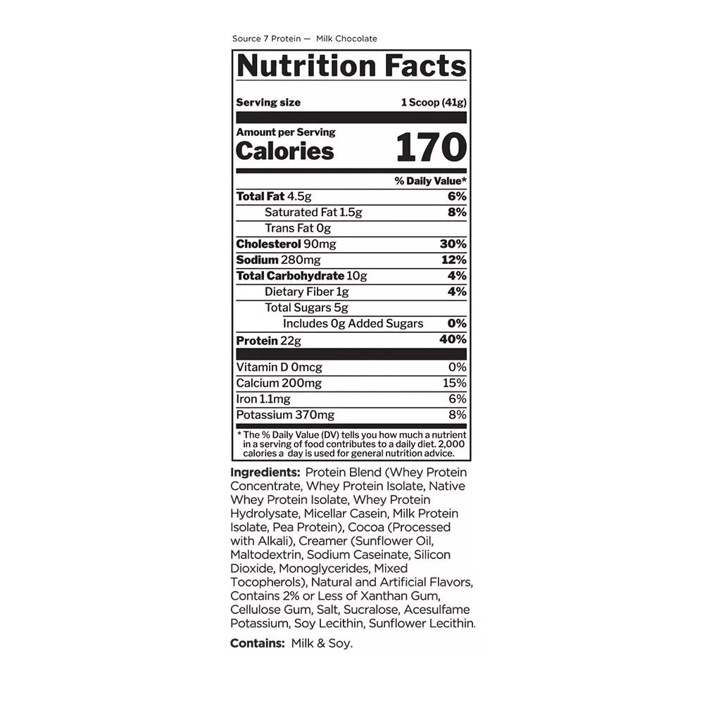Rule1 Source 7 Protein (20 Servings, Milk Chocolate)