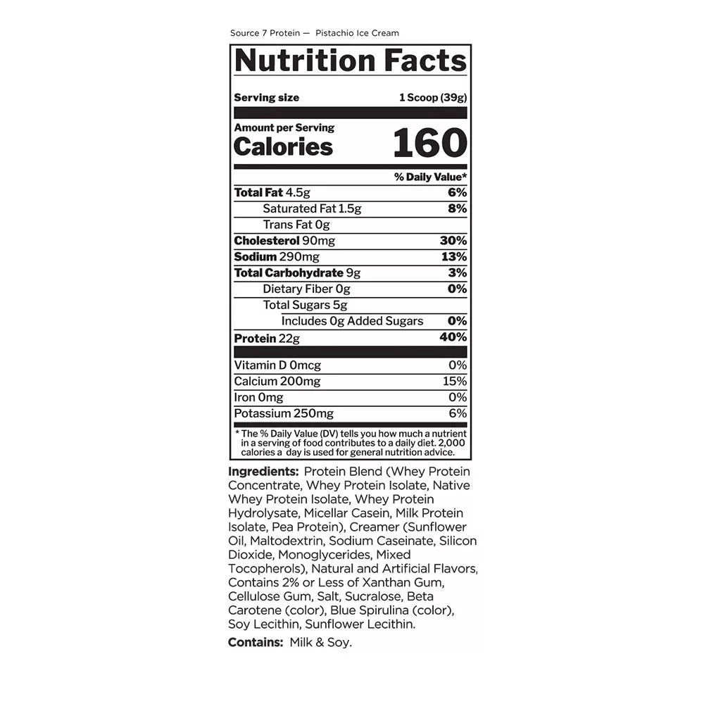 Rule1 Source 7 Protein (21 Servings, Pistachio Ice Cream)