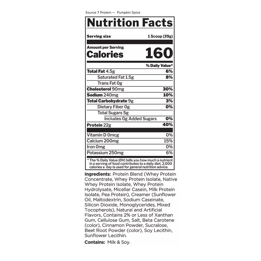 Rule1 Source 7 Protein (21 Servings, Pumpkin Spice)