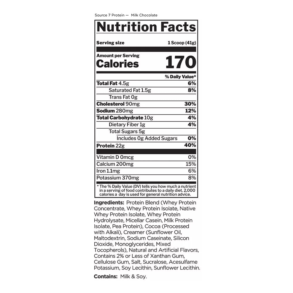 Rule1 Source 7 Protein Sample (41 g, Milk Chocolate)