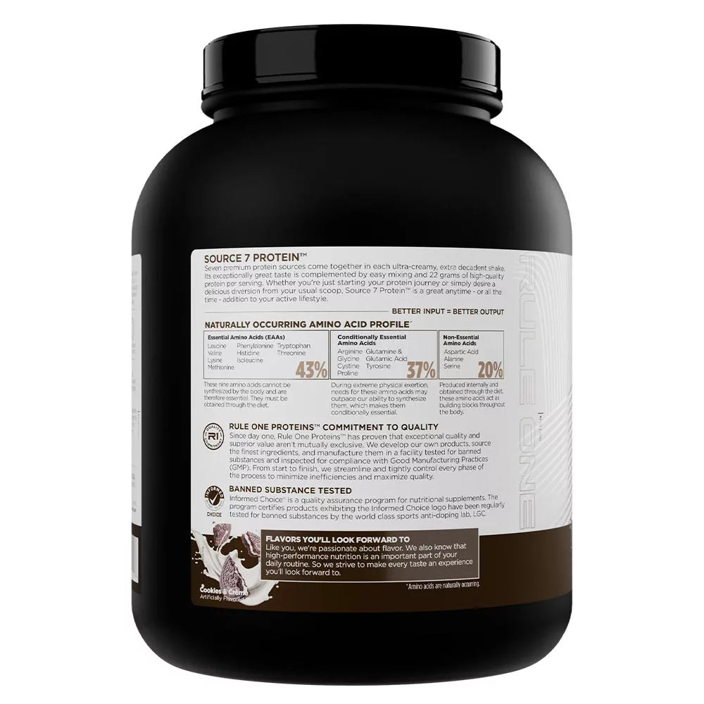 Rule1 Source 7 Protein (1800 g, Cookies and Cream Gelato)