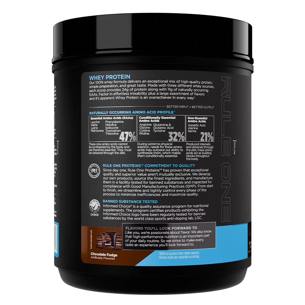 Rule1 Whey Protein (455 g, Chocolate Fudge)