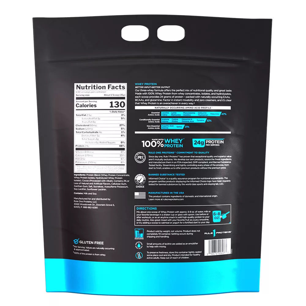 Rule1 Whey Protein (4550 g, Chocolate Fudge)