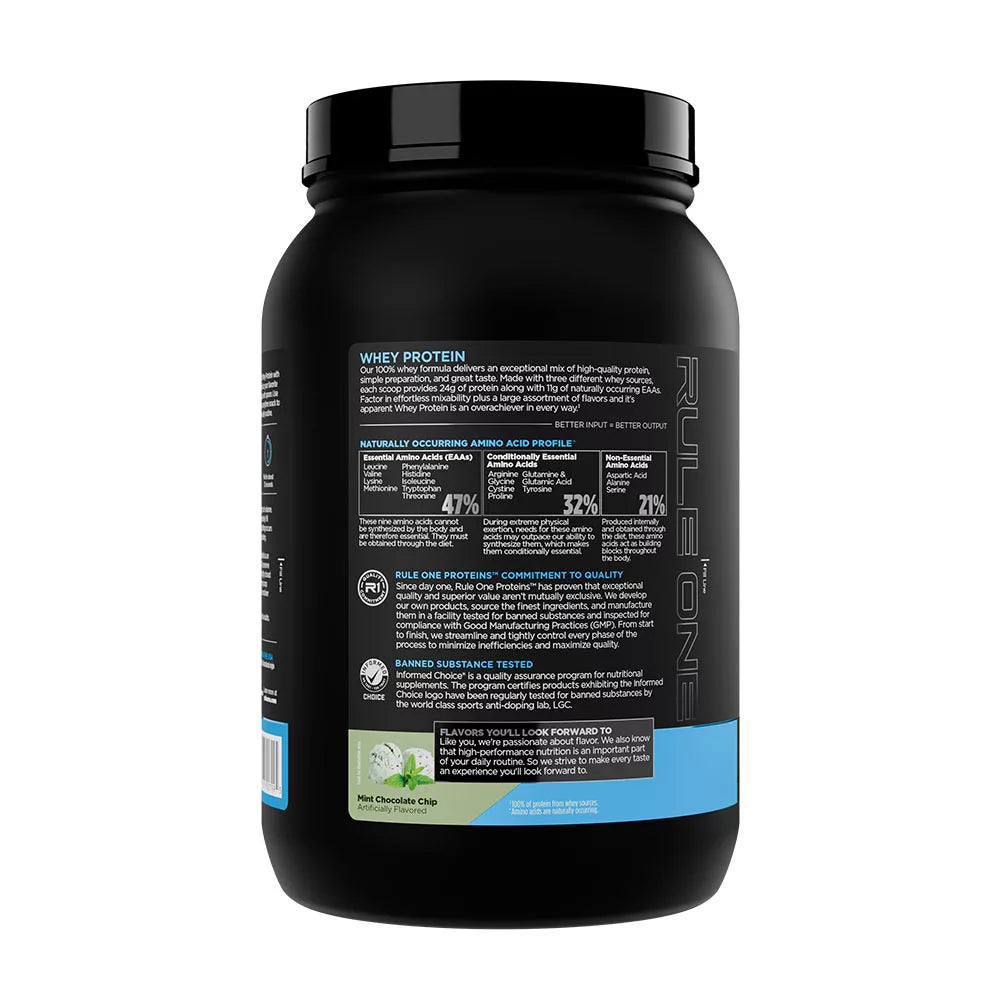 Rule1 Whey Protein (888 g, Mint Chocolate Chip)