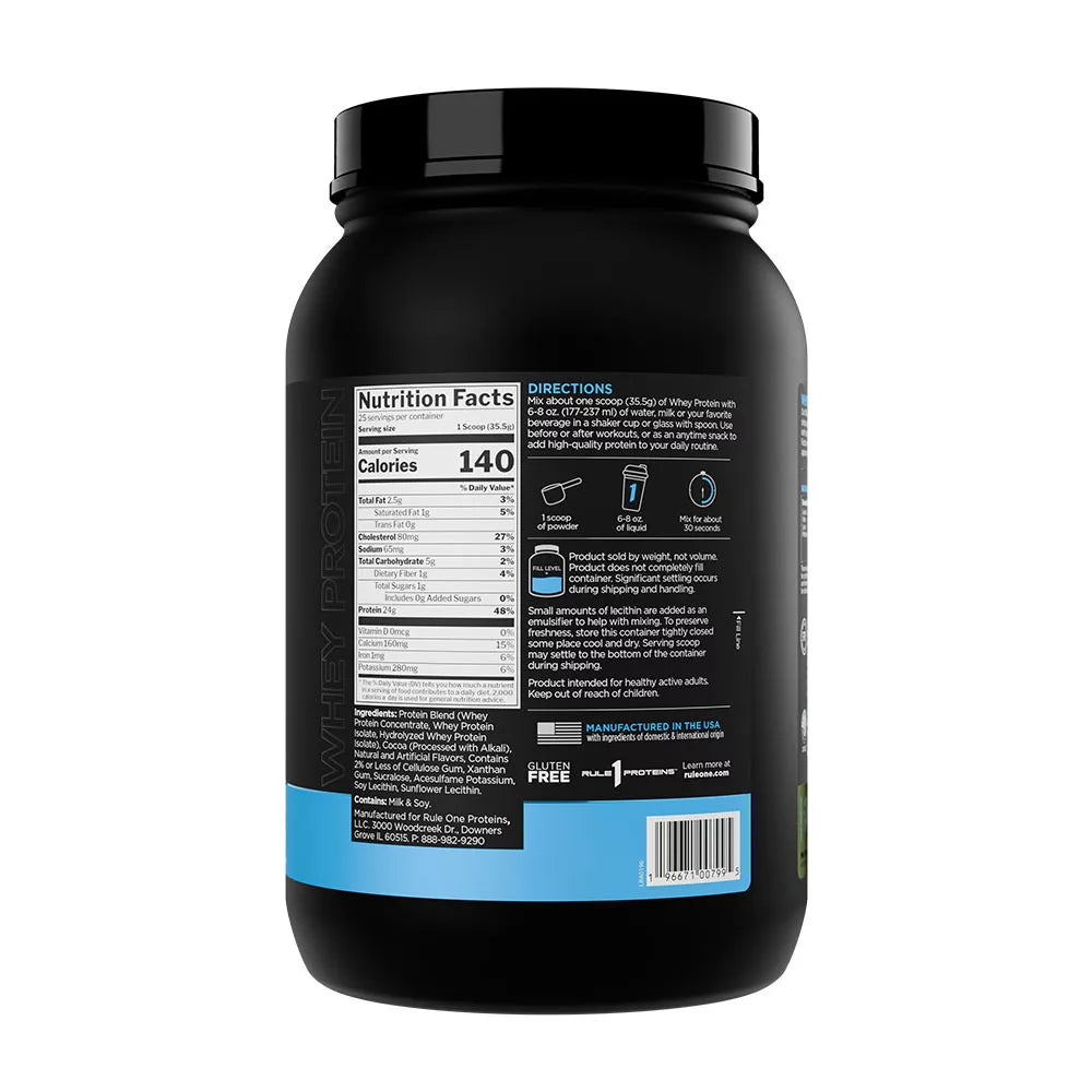 Rule1 Whey Protein (888 g, Mint Chocolate Chip)