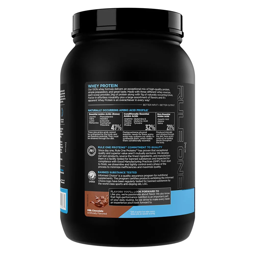 Rule1 Whey Protein (910 g, Milk Chocolate)