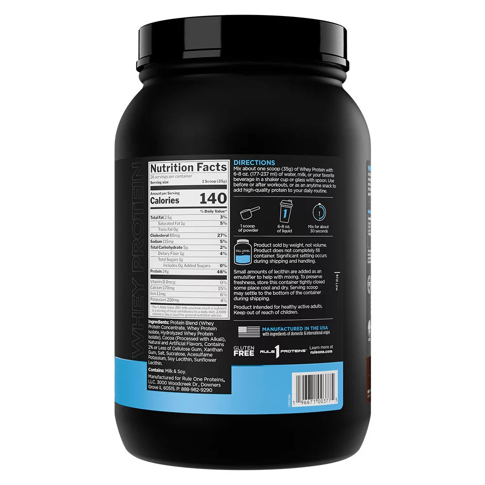 Rule1 Whey Protein (910 g, Milk Chocolate)