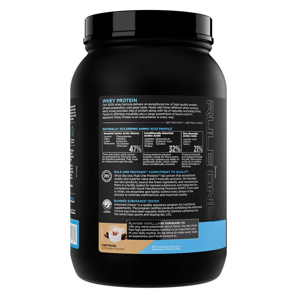 Rule1 Whey Protein (918 g, Café Mocha)