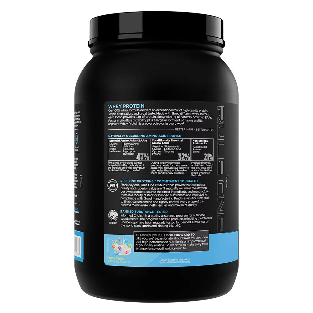 Rule1 Whey Protein (891 g, Fruity Cereal)