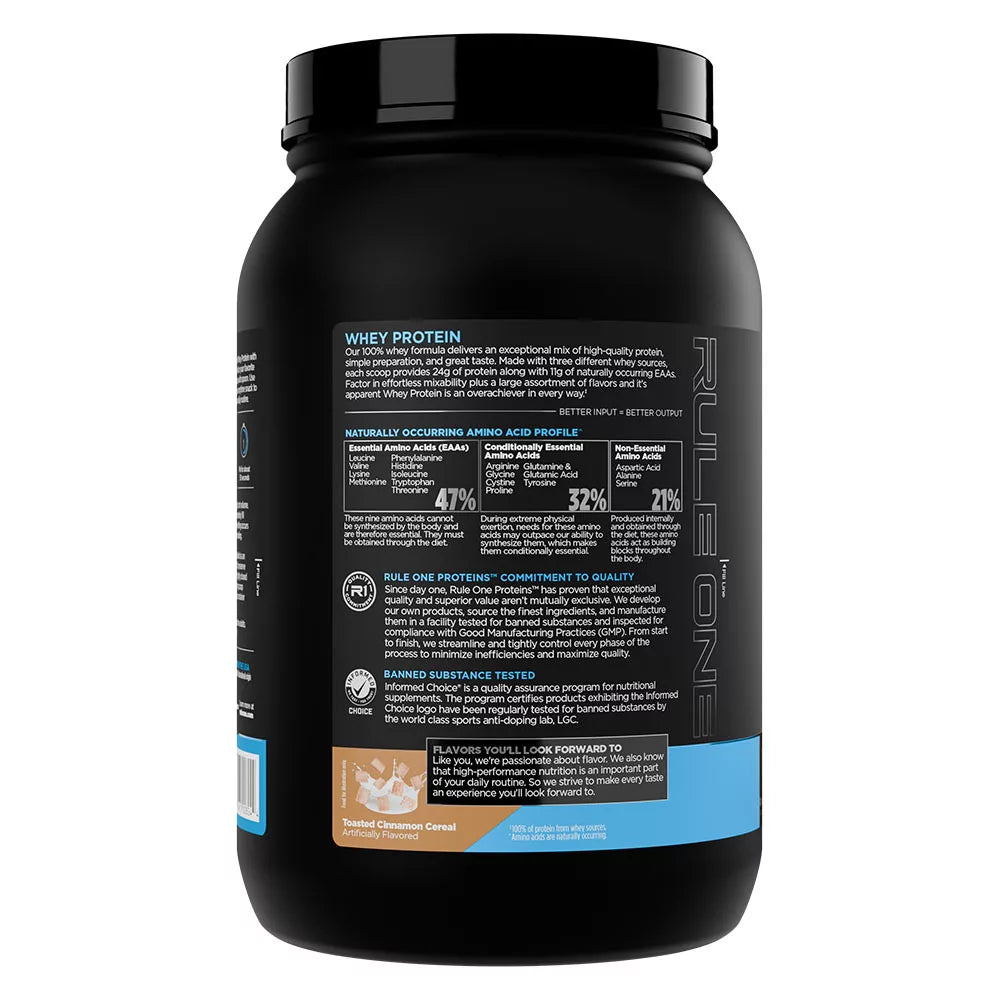 Rule1 Whey Protein (905 g, Toasted Cinnamon Cereal)