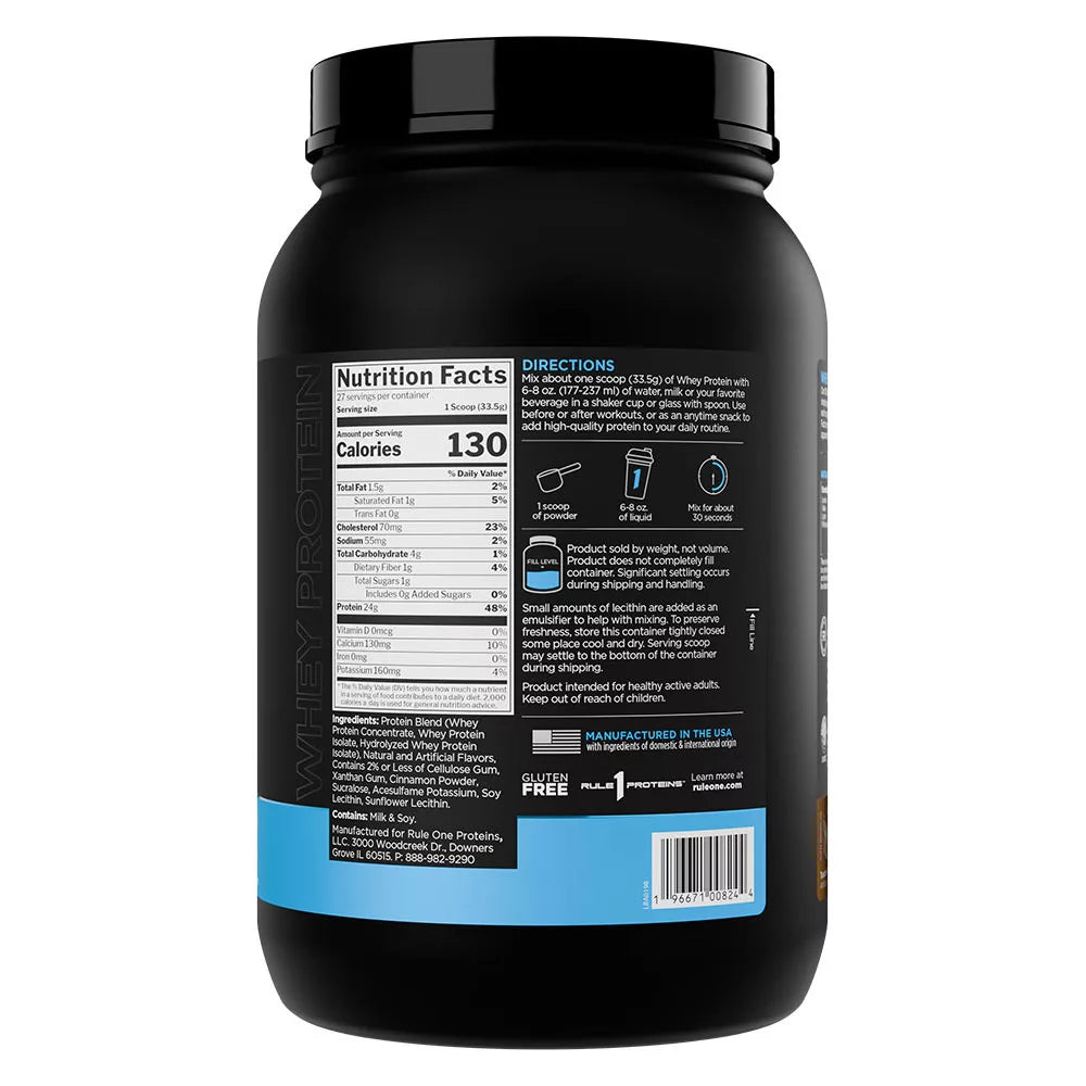 Rule1 Whey Protein (905 g, Toasted Cinnamon Cereal)