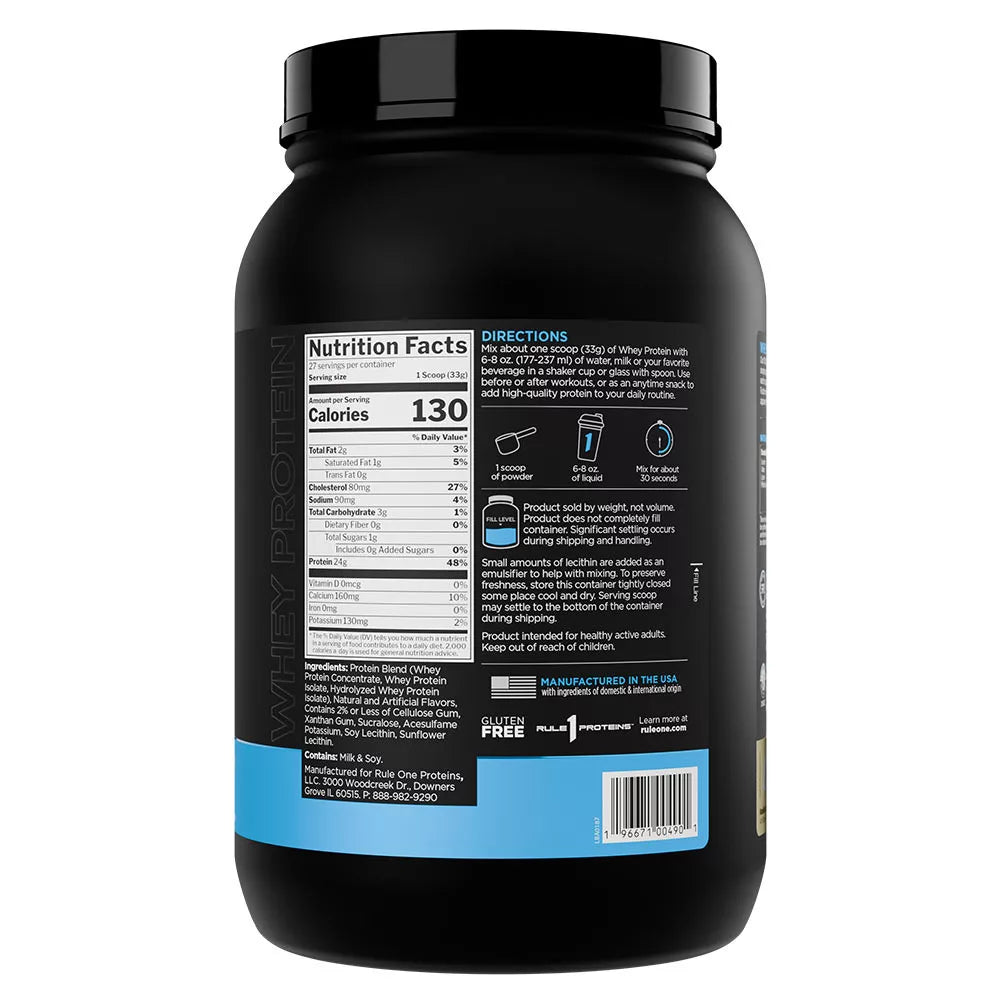 Rule1 Whey Protein (891 g, Vanilla Ice Cream)