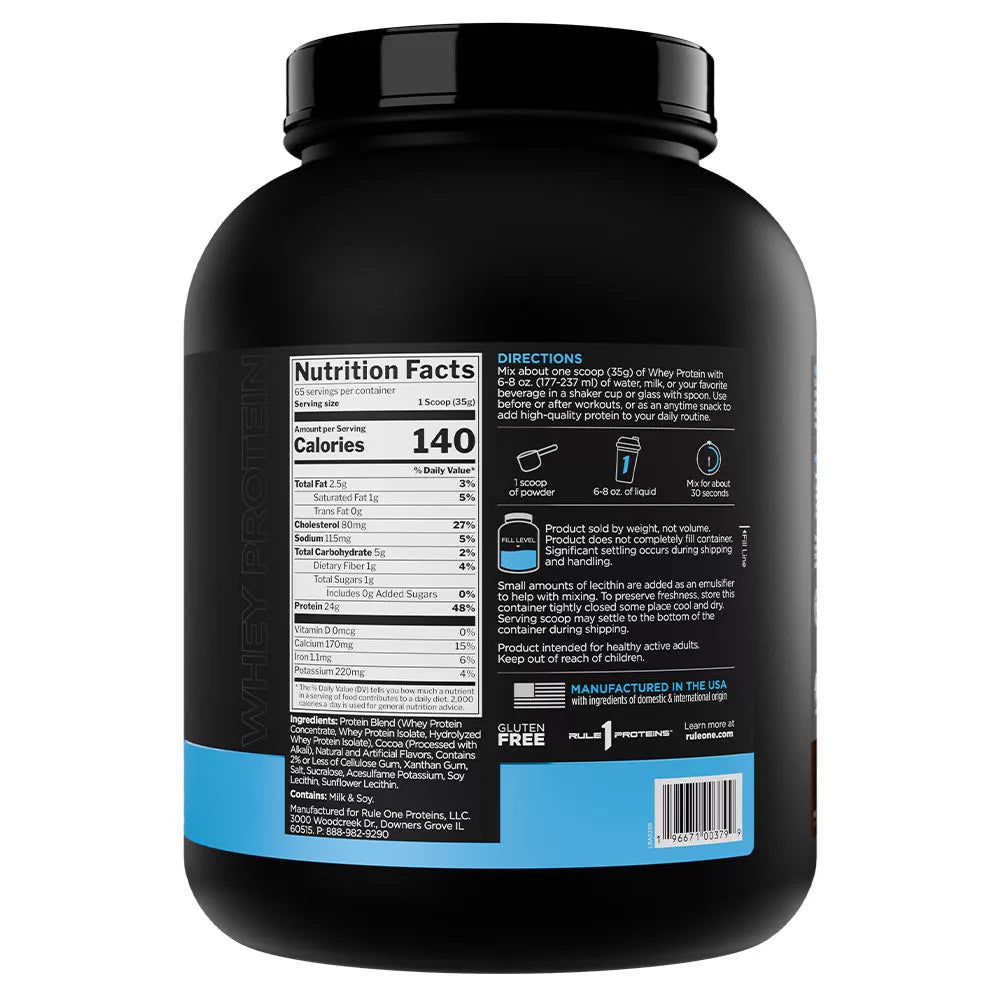 Rule1 Whey Protein (2280 g, Milk Chocolate)