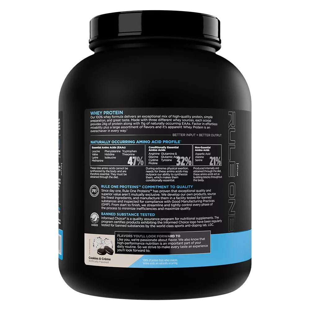 Rule1 Whey Protein (2240 g, Cookies & Cream)