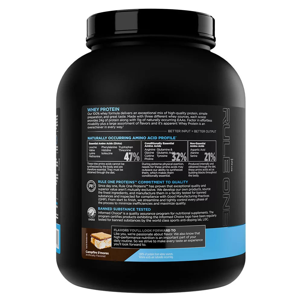 Rule1 Whey Protein (2240 g, Campfire Smores)