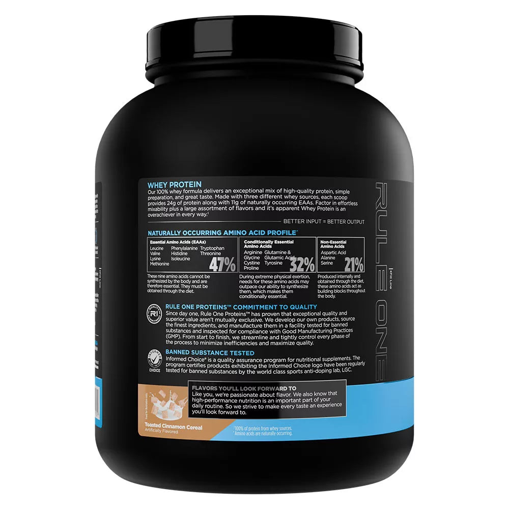 Rule1 Whey Protein (2240 g, Toasted Cinnamon Cereal)