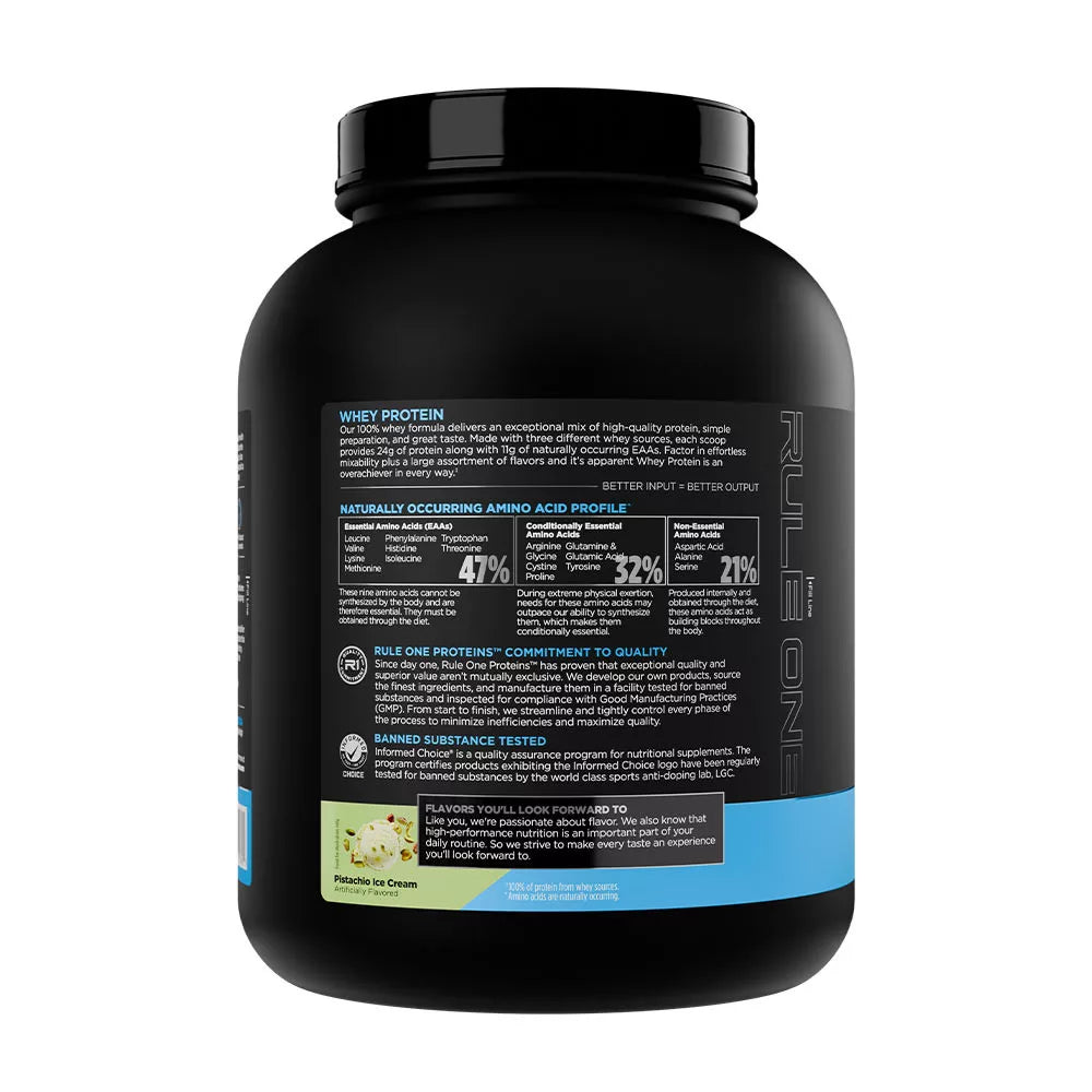 Rule1 Whey Protein (2240 g, Pistachio Ice Cream)
