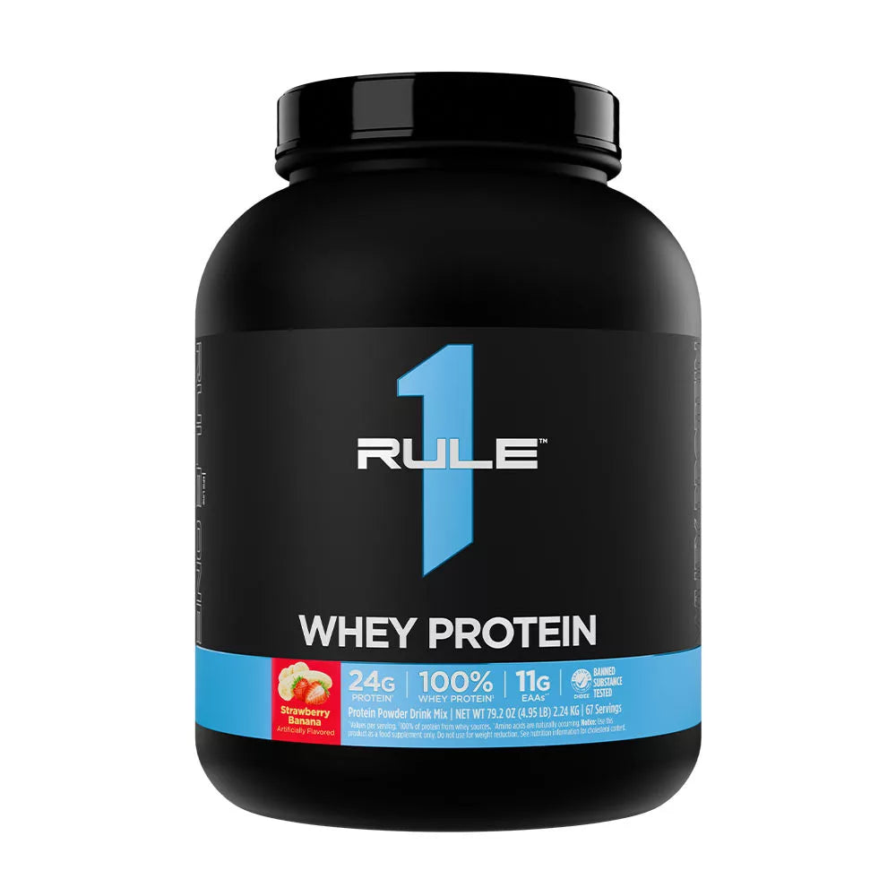 Rule1 Whey Protein (2240 g, Strawberry Banana)