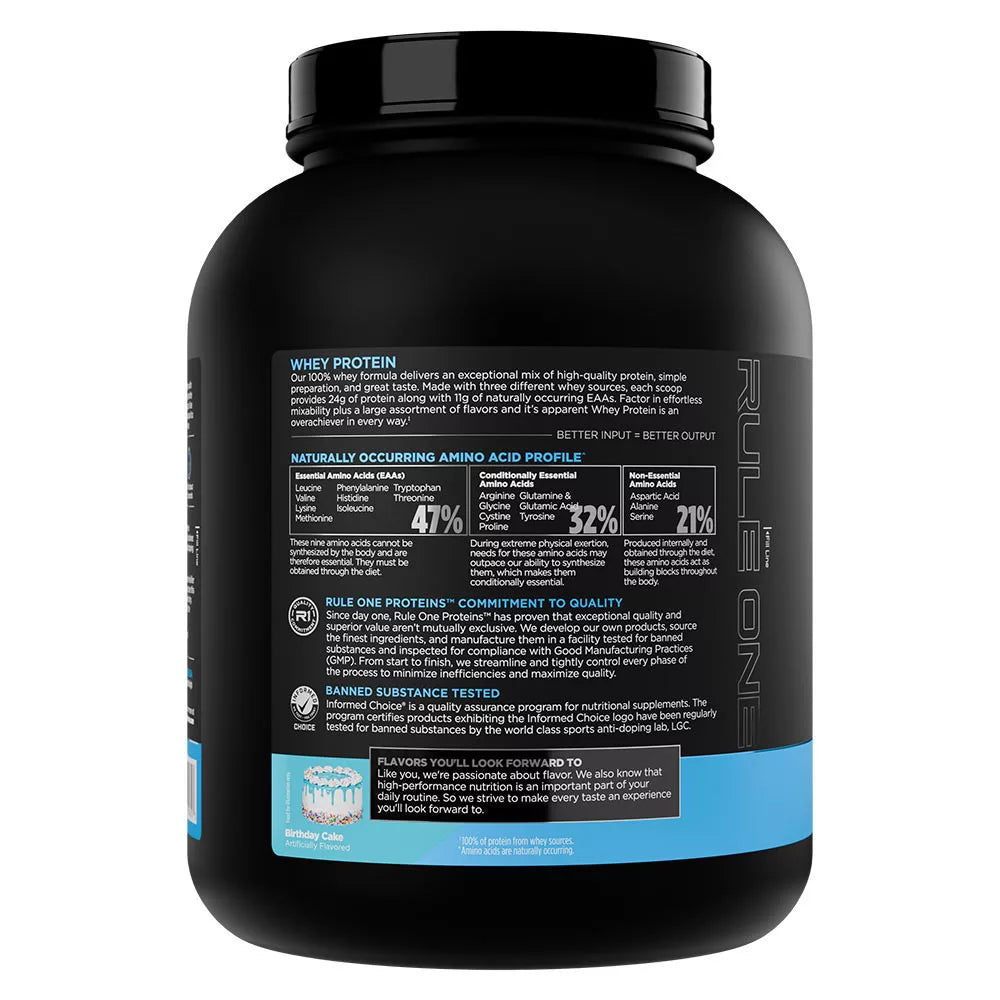 Rule1 Whey Protein (2240 g, Birthday Cake)