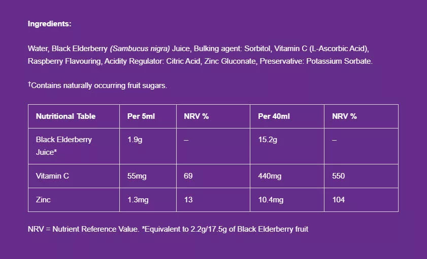 Sambucol Immuno Forte No Added Sugar Liquid (120 ml, Black Elderberry)