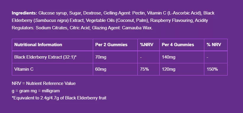 Sambucol Kids Gummies (30 Gummies, Black Elderberry)