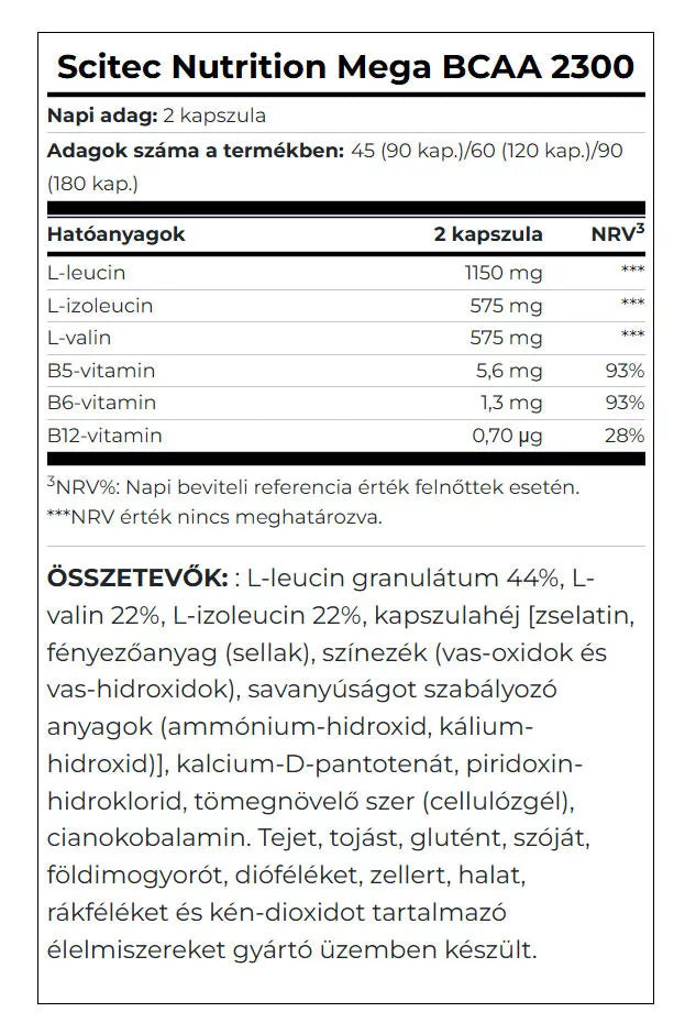 Scitec Nutrition Mega BCAA 2300 (120 Capsules)