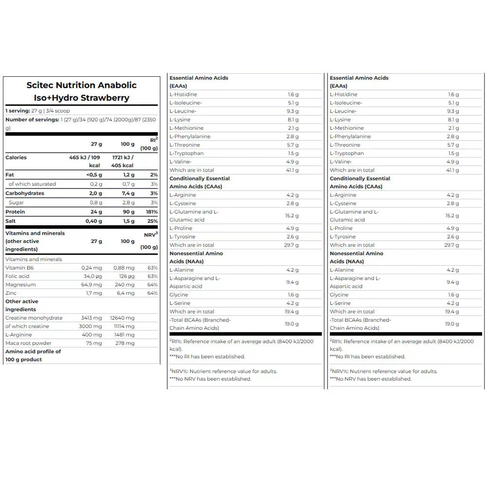 Scitec Nutrition Anabolic Iso+Hydro (2000 g, Strawberry)