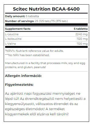 Scitec Nutrition BCAA 6400 (125 tablet)