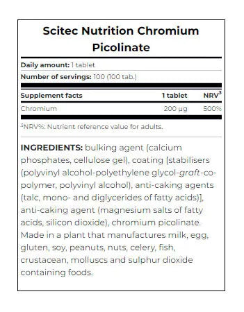 Scitec Nutrition Chromium Picolinate (100 Tablets)