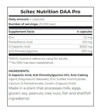 Scitec Nutrition DAA Pro (100 Capsules)